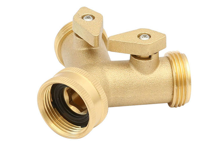 Brass 2 Way Garden Hose Connector made in China