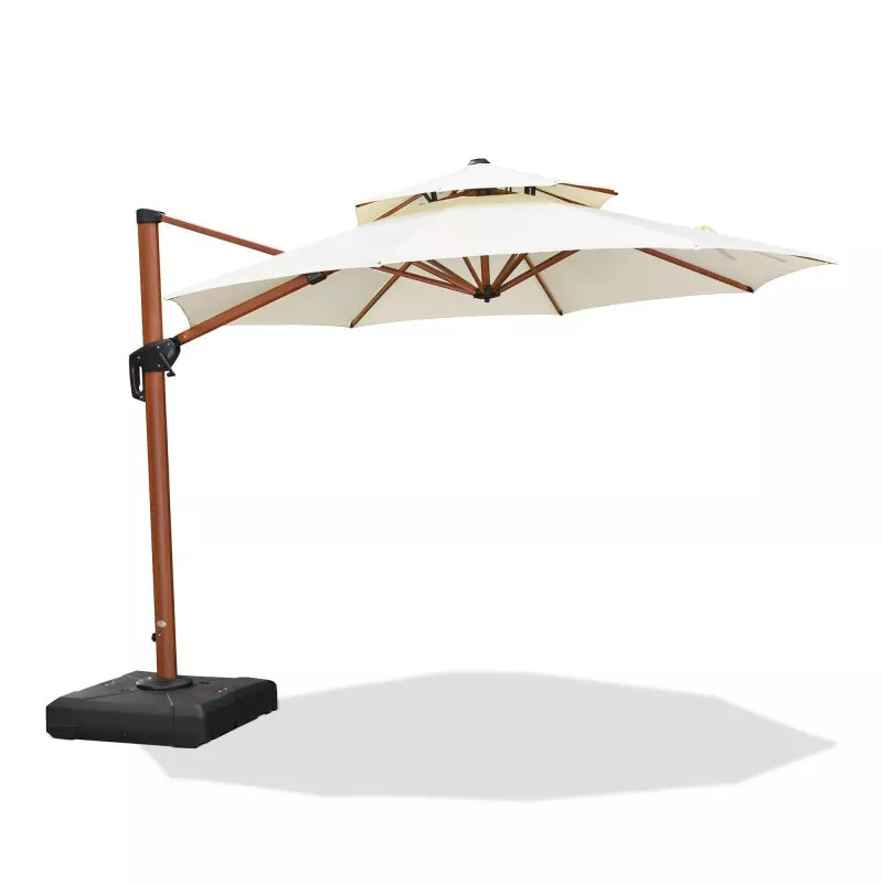 Key features and considerations of a wooden cantilever patio umbrella